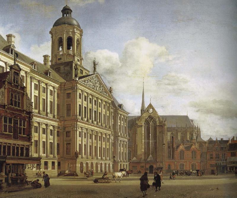 Jan van der Heyden City Hall and Plaza oil painting image
